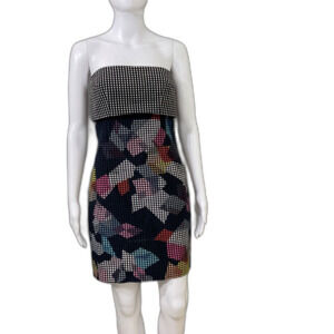 TRINA TURK Daja Pixel Strapless Sheath Dress women’s Size “0 “ multicolor Artsy